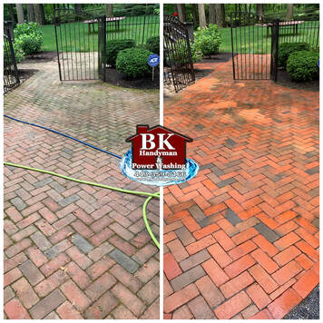 Paver patio moss removal in Easton Md,